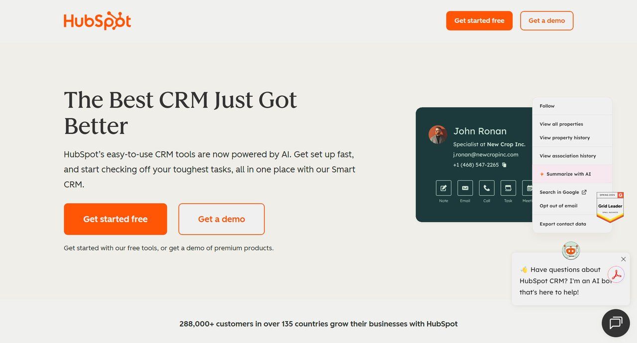 HubSpot CRM screenshot